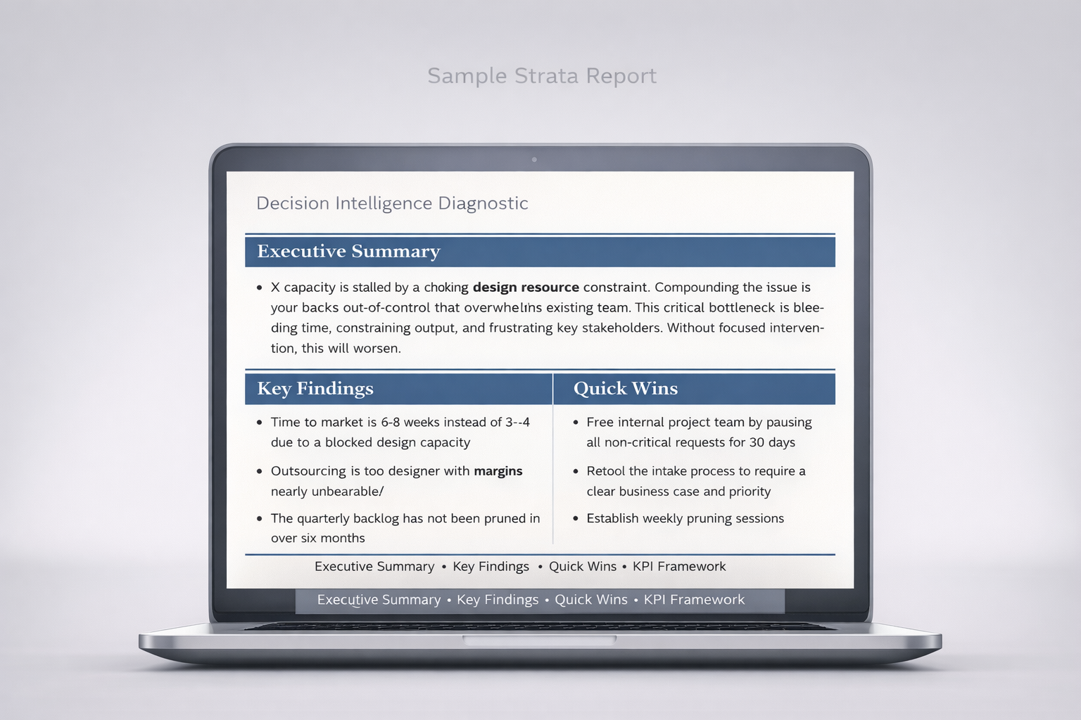 Sample Strata report preview